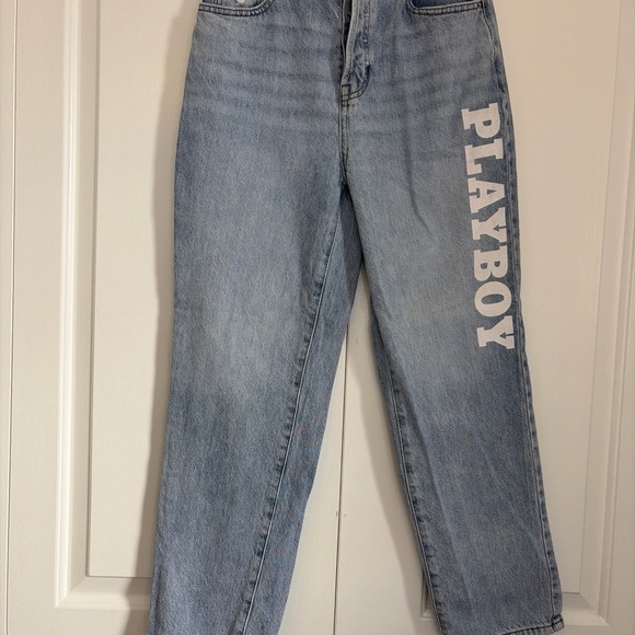 PLAYBOY Denim - Playboy X Pacsun Jeans Women 27 High Rise Straight Leg Button Fly Logo Denim